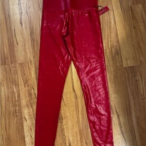 Carbon38 Red Shiny Leggings